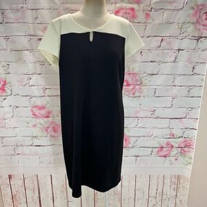 🔥🔥5 for $25🔥🔥 Talbots Women's Short Sleeve Color Block Black & White Shift Dress